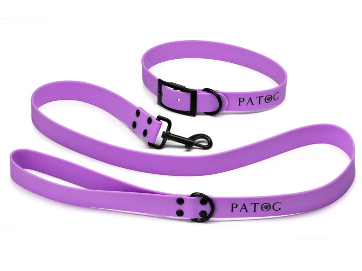 Purple-waterproof-collar-and-lead-set